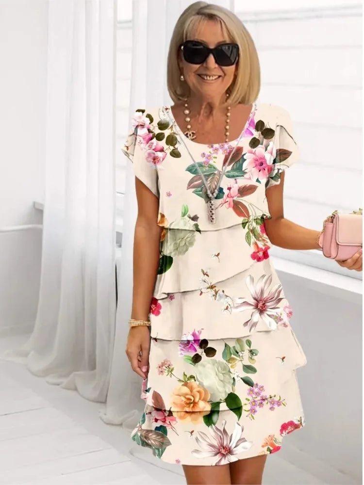 Aurora | Vestido Elegante Fluido Con Volantes