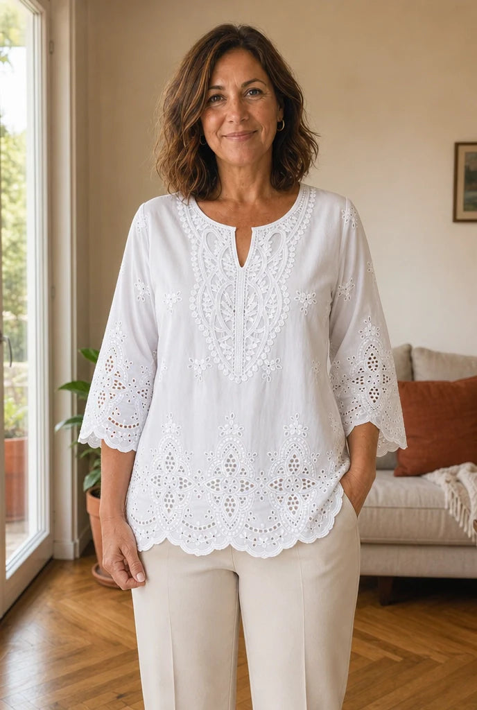 Eleonora | Blusa Bordada Refinada