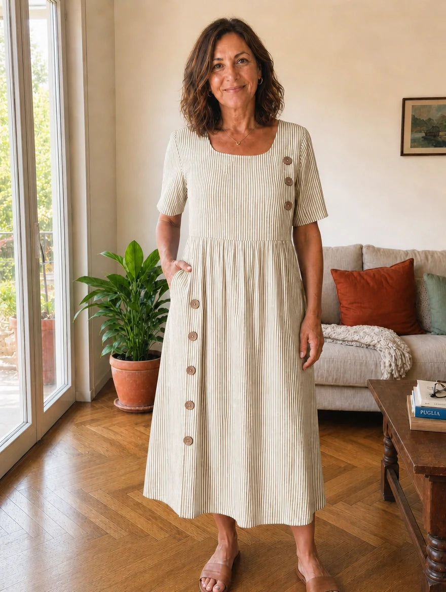 Stella | Vestido Midi de Rayas