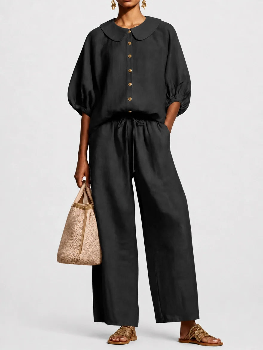 Matilde | Conjunto Palazzo Con Cuello Redondo