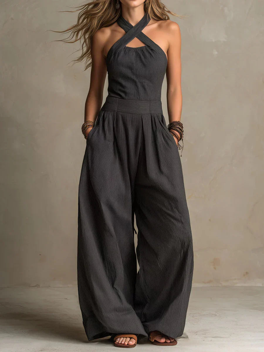 Isabella | Mono Larga Fluida Con Escote Halter