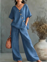 Greta | Conjunto Escote en v Con Botones
