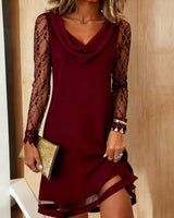 Greta | Vestido Corto Elegante Con Maniche in Encaje