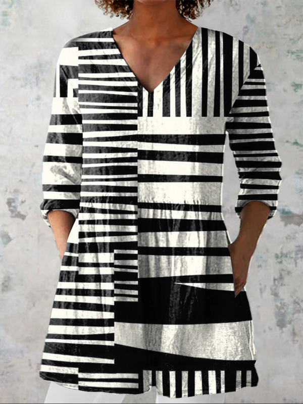 Aurora | Blusa Larga de rayas Grafiche
