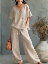 Greta | Conjunto Escote en v Con Botones