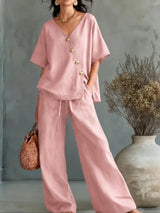 Greta | Conjunto Escote en v Con Botones