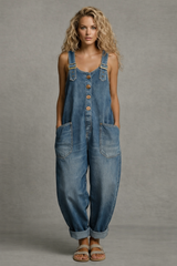 Noemi | Mono Denim Ancha Con Bolsillos