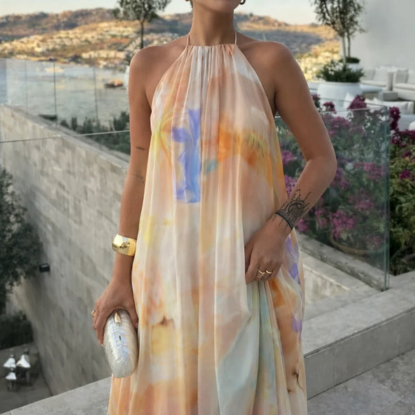 Vestido Halter Acuarela