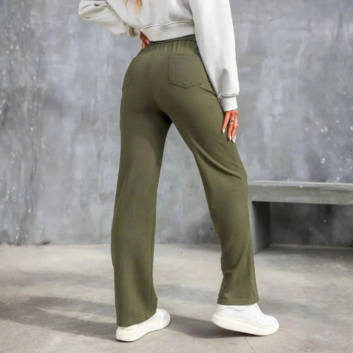 Pantalón Casual de Tiro Alto con Botonadura Frontal