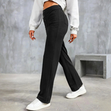 Pantalón Casual de Tiro Alto con Botonadura Frontal