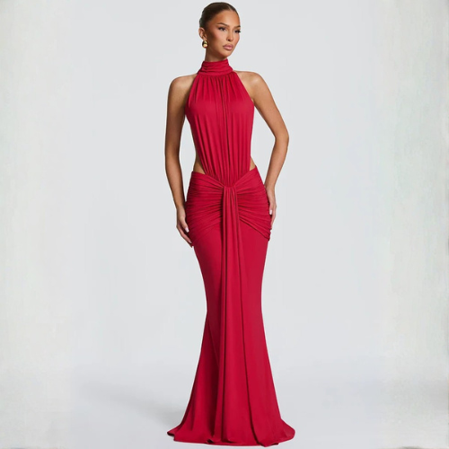 Vestido Halter Drapado