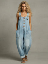 Noemi | Mono Denim Ancha Con Bolsillos