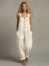 Noemi | Mono Denim Ancha Con Bolsillos