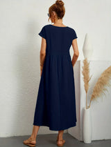 Livia | Vestido Maxi Acampanado Con Bolsillos