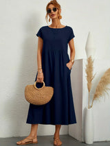 Livia | Vestido Maxi Acampanado Con Bolsillos