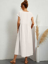 Livia | Vestido Maxi Acampanado Con Bolsillos