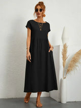 Livia | Vestido Maxi Acampanado Con Bolsillos