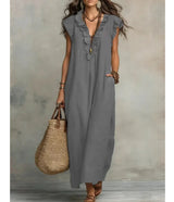 Valentina | Vestido Maxi Bohemio Con Volantes