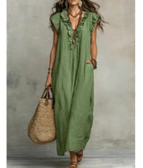 Valentina | Vestido Maxi Bohemio Con Volantes