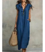 Valentina | Vestido Maxi Bohemio Con Volantes