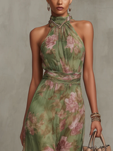 Camilla | Vestido Maxi Floral Con Escote Halter
