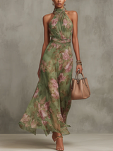 Camilla | Vestido Maxi Floral Con Escote Halter