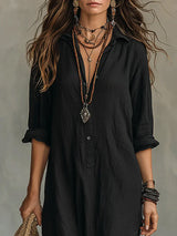 Sofia | Vestido Blusa Largo Con Abertura