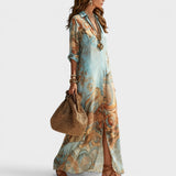 Arianna | Vestido Blusa Maxi Estampado