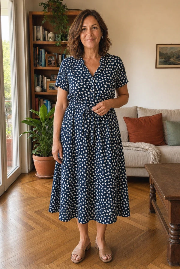 Greta | Vestido Midi Estampado