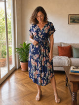 Rosalba | Vestido Midi Floral Con Lazo