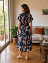 Rosalba | Vestido Midi Floral Con Lazo