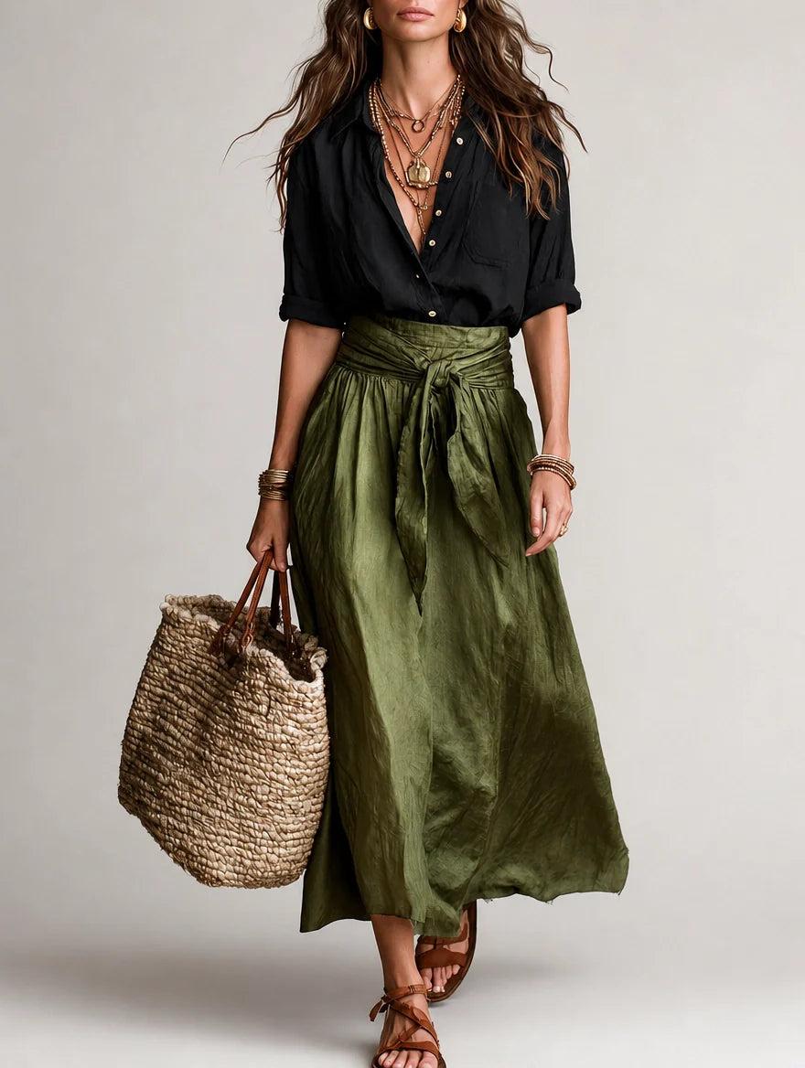 Martina | Vestido Maxi de un Hombro Elegante e Fluido