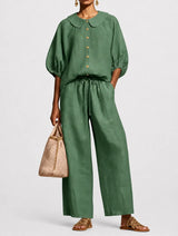 Matilde | Conjunto Palazzo Con Cuello Redondo