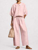 Matilde | Conjunto Palazzo Con Cuello Redondo