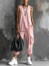 Valentina | Conjunto Casual Suave Con Bolsillos