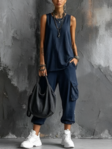 Valentina | Conjunto Casual Suave Con Bolsillos
